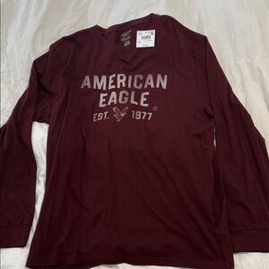 American Eagle Soft Maroon Tee